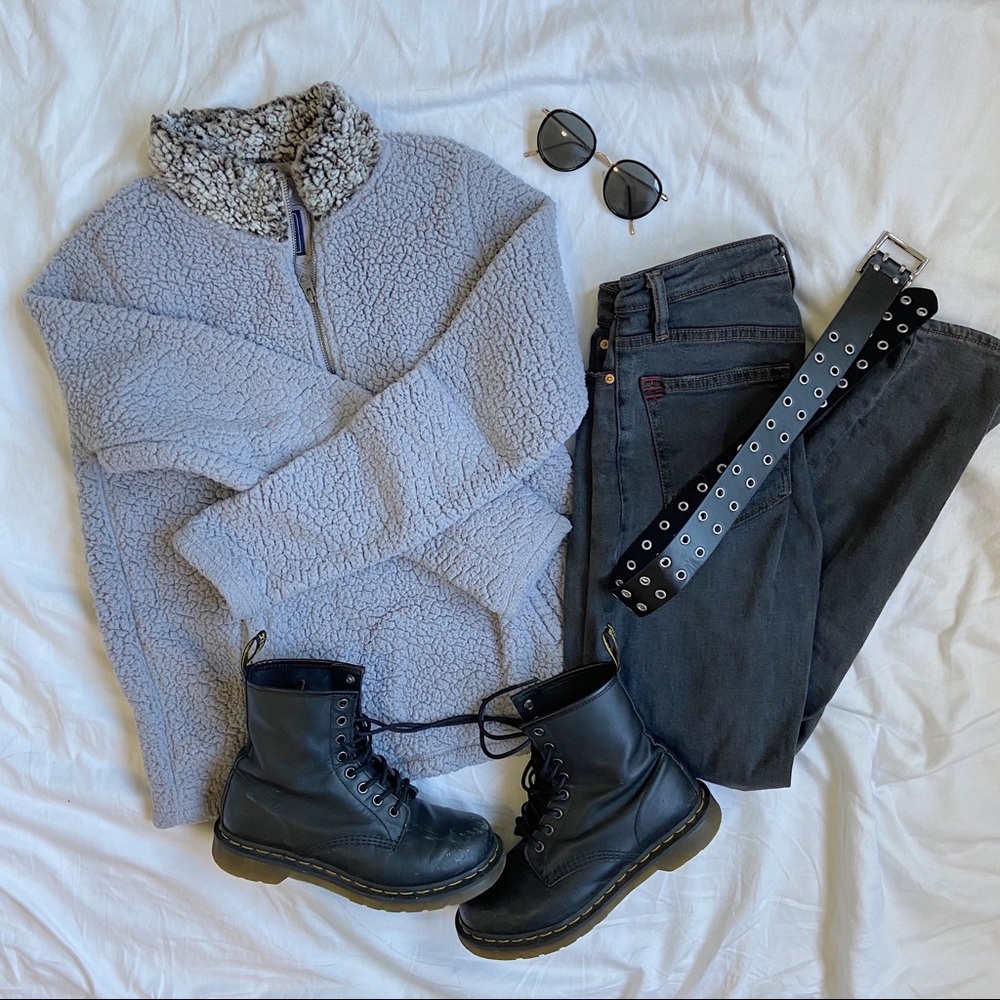 MOCK NECK TEDDY BEAR QUARTER ZIP